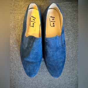 French Sole FS/NY blue suede loafers size 41